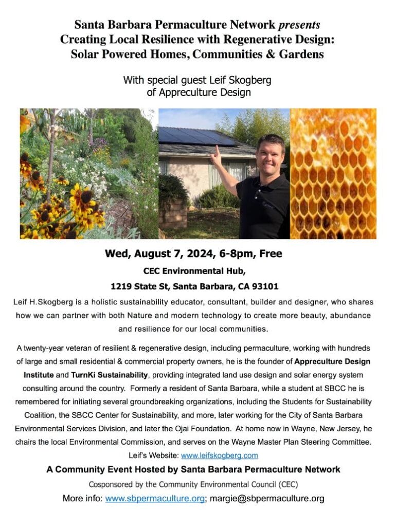 POSTER-Creating-Local-Resilience-with-Regenerative-Design-Solar-Powered-Homes-Gardens.-with-Leif.-Skogberg-Aug-2024